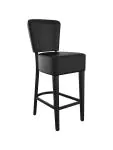 Barkruk Napels - Met Rugleuning - Zwart - Kunstleer - G-Line HW-019091 €75.95 Horeca barkrukken