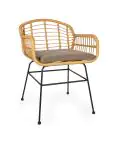 Terrasstoel Janeiro - Gevlocht Rattan - Armleuning - Naturel - G-Line HW-60970 €64.95 Terrasstoelen