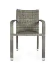 Terrasstoel Lincoln - Stapelbaar - Armleuning - Gevlocht Rattan - Grijs - G-Line HW-60379 €39.95 Terrasstoelen
