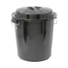 Afval Container - H 50.5 CM - 2.067 KG - Ø45.5 CM - Zwart - 50 Liter - Denox - 600050