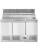 Saladette met 3 deuren en verhoogde GN vitrine 380L - RVS - H 105.5 X 70 X 136.5 CM - Hendi - 232897