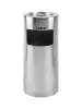 Afvalbak met Asbak - Zwart - RVS - 20 Liter - H 72 x B 30 x D 30 CM - Saro - 399-1004