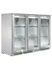 Koelkast - 285 Liter - 3-Deurs - Glazen Deur - Geforceerd - Zilver - Husky