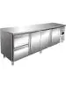 Koelwerkbank - 3-Deurs - Digitale Temperatuurregeling - RVS - 616 Liter - 230V - H 89 x B 223 x D 70 CM - Saro - 323-10721