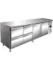 Koelwerkbank - 2-Deurs - Digitale Temperatuurregeling - RVS - 616 Liter - 230V - H 89 x B 223 x D 70 CM - Saro - 323-10724