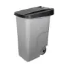 Afval Container - H 76 x 42 x 57 CM - 3.93 KG - Polypropyleen - Zwart - 85 Liter - Denox - 600089
