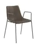Stoel Denver - Armleuning - Donkerbruin - Staal - G-Line