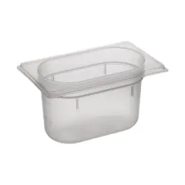 Gastronormbak - 1/9 GN - 1 Liter - H 10 x 17.6 x 10.8 CM - Polypropyleen - Transparant - -40°C / +95°C - Caterchef - 853881