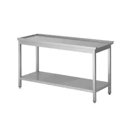 RVS Afvoertafel - Links van de vaatwasser - Met Onderschap