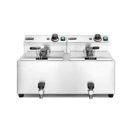 Friteuse Mastercook - Met Aftapkraan - 2 x 8 Liter - Hendi - 209301