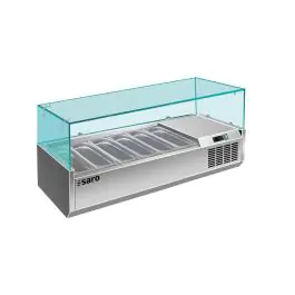 Koelvitrine - 6x 1/3 GN - Digitale Temperatuurregeling - RVS - 230V - H 43.5 x B 140 x D 39.5 CM - Saro - 323-1037