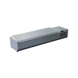 Koelvitrine - 6x 1/3 GN - Deksel - Digitale Temperatuurregeling - RVS - 230V - H 28 x B 140 x D 39.5 CM - Saro - 323-3140