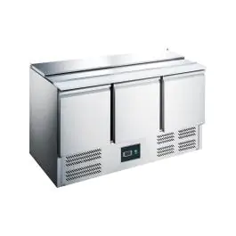 Saladette - 3-Deurs - Digitale Temperatuurregeling - RVS - 297 Liter - 230V - H 85.6 x B 136.8 x D 70 CM - Saro - 465-1005