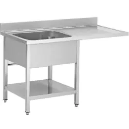 RVS Spoeltafel Voor Vaatwasser - 1 Bak Links - Met Onderschap - Demontabel - G-Line