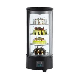 Koelvitrine - H 98.5 CM - 38.5 KG - Ø45 CM - 220 - 240 V - 170 W - Geforceerd - R600A - Zwart - 72 Liter - +0°C / +10°C - CaterCool - 712030