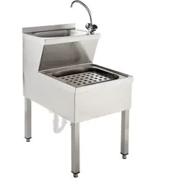 Handenwasbak Met Spoelbak - Staand Model - Mengkraan - H 90 x B 50 x D 70 CM - RVS - G-Line