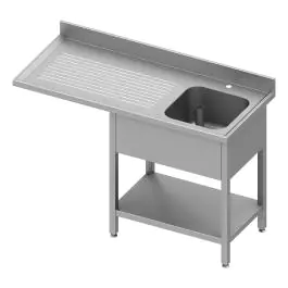 RVS Spoeltafel tbv vaatwasser - 1 Bak Rechts - Met Onderschap