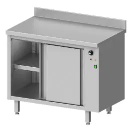 RVS Warmhoudkast - Schuifdeuren - Opstaande Rand 10 CM - 230 V