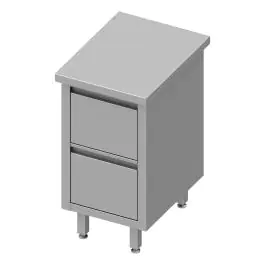 Gesloten RVS Werktafel - 2 Lades
