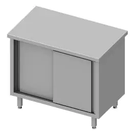 Gesloten RVS Werktafel - Schuifdeuren