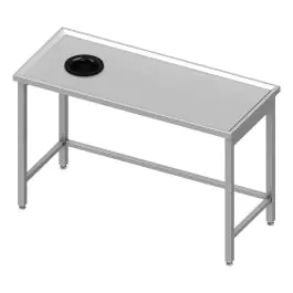 RVS Werktafel - Zonder Onderschap - Met Waterkering - Afvalgat Links
