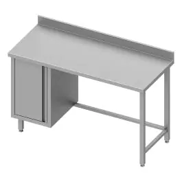 RVS Werktafel - Zonder Onderschap - Opstaande Rand 10 CM - Kast Links