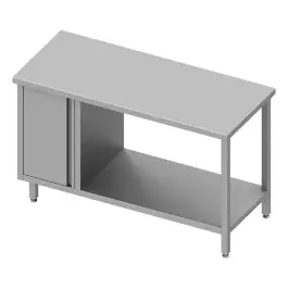 RVS Werktafel - Met Onderschap - Kast Links