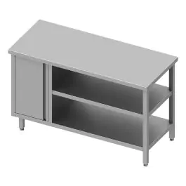 RVS Werktafel - Dubbel Onderschap - Kast Links
