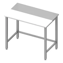 RVS Werktafel - Half Polyethyleen Blad - Wit - Zonder Onderschap