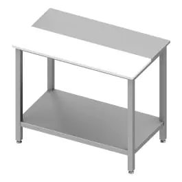 RVS Werktafel - Half Polyethyleen Blad - Wit - Met Onderschap