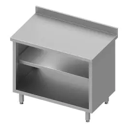 Gesloten RVS Werktafel - Open - Opstaande Rand 10 CM