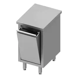 Gesloten RVS Werktafel - Kantelbare Afvalbak