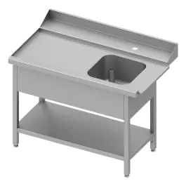 RVS Aanvoertafel - Links van de vaatwasser - Met Onderschap