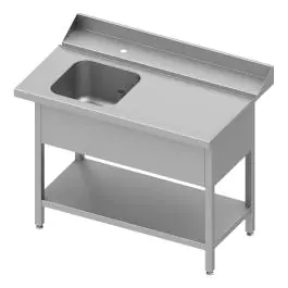 RVS Aanvoertafel - Rechts van de vaatwasser - Met Onderschap