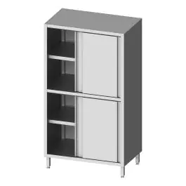 RVS Hoge Kast - 4 Schuifdeuren - 180 CM Hoog