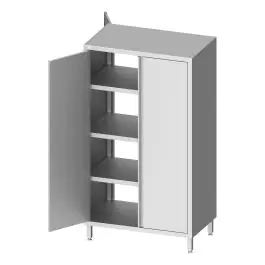 RVS Hoge Kast - Doorgeefmodel - 2 Draaideuren - 180 CM Hoog
