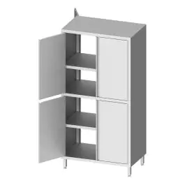 RVS Hoge Kast - Doorgeefmodel - 4 Draaideuren - 200 CM Hoog