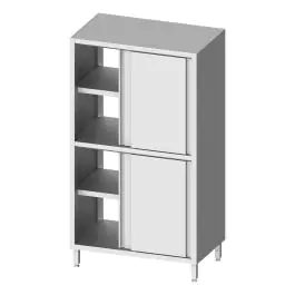 RVS Hoge Kast - Doorgeefmodel - 4 Schuifdeuren - 180 CM Hoog