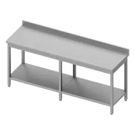 RVS Werktafel - Met Onderschap - Opstaande Rand 10 CM