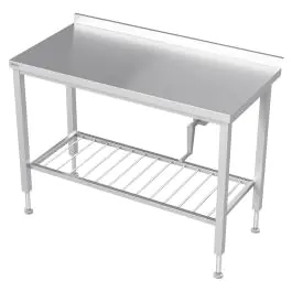 Verstelbare RVS Werktafel - Handmatig - Met Rooster