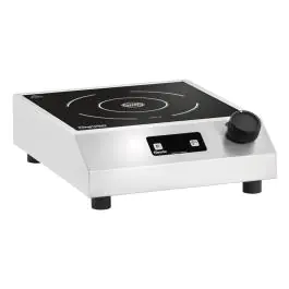 SIC Draagbaar Elektrisch Fornuis Met Gietijzeren Plaat - 1000W Instelbare Temperatuur, Ideaal Voor Camping, Reizen En Outdoor (Wit)