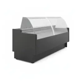 Koeltoonbank Vigo - Gebogen Ruit - B 300 CM - 230V - Zwart - Tecnodom
