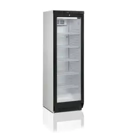 Koelkast - 372 Liter - 1-Deurs - Glazen Deur - Geventileerd - Zilver - Tefcold