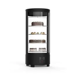 Gekoelde Gebaksvitrine - 1-Deurs - 4 Plateaus - 72 Liter - Zwart - RVS - 230V - G-Line