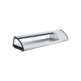 Vitrine - 1/3 GN - Gebogen Ruit - 103 Liter - RVS - 230V - H 33 x B 175 x D 45 CM - G-Line