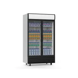 Koelkast - 1000 Liter - 2-Deurs - Glazen Deur - Geventileerd - Zilver - G-Line