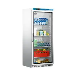 Koelkast - 620 Liter - 1-Deurs - Glazen Deur - Geventileerd - Zwart - Saro