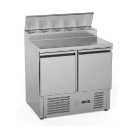Saladette - 2-Deurs - 240 Liter - RVS - 230V - H 97 x B 90 x D 70 CM - G-Line