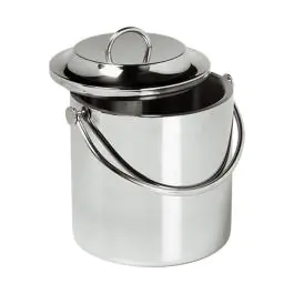 Ijsblokjesemmer - H 23 CM - 1 KG - Ø18 CM - RVS - 3.3 Liter - 140043