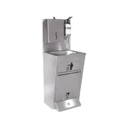 Handenwasbak - Afvalbak Met Voetbediening - Papierdispenser - RVS - G-Line